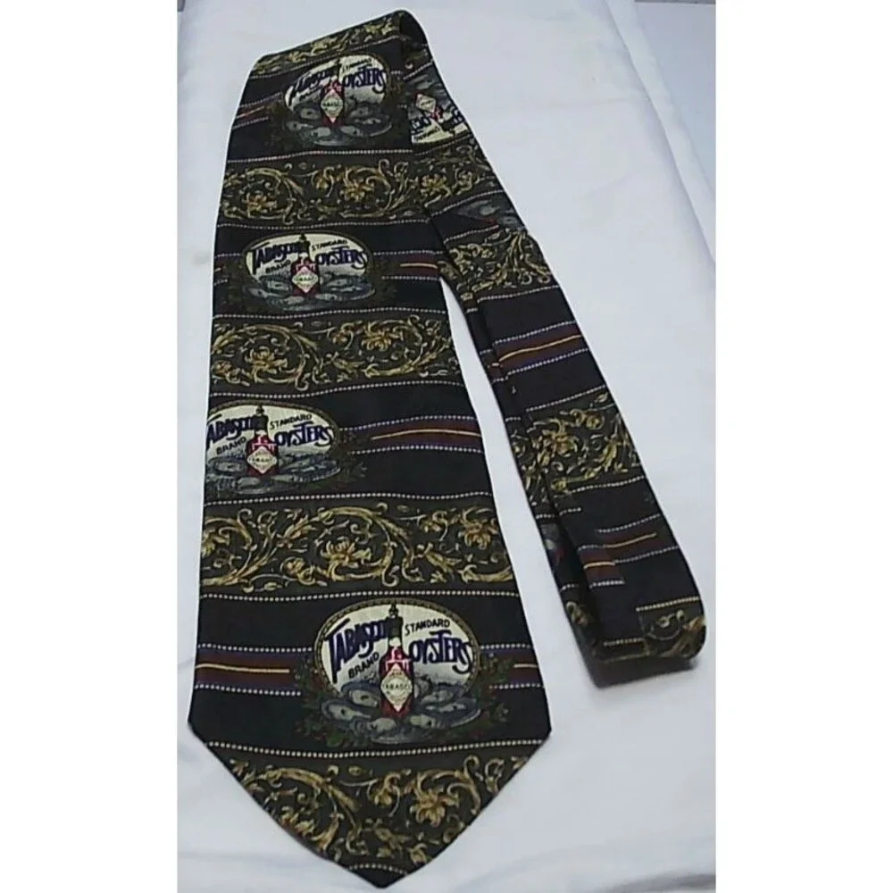 Tabasco Sauce Oysters Silk Tie Measures 59